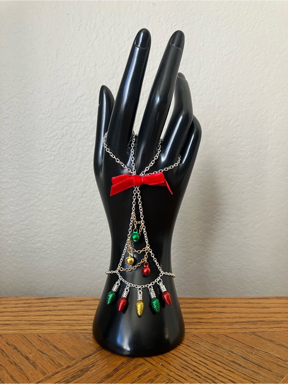 Silver-Tone Christmas Tree Hand Chain